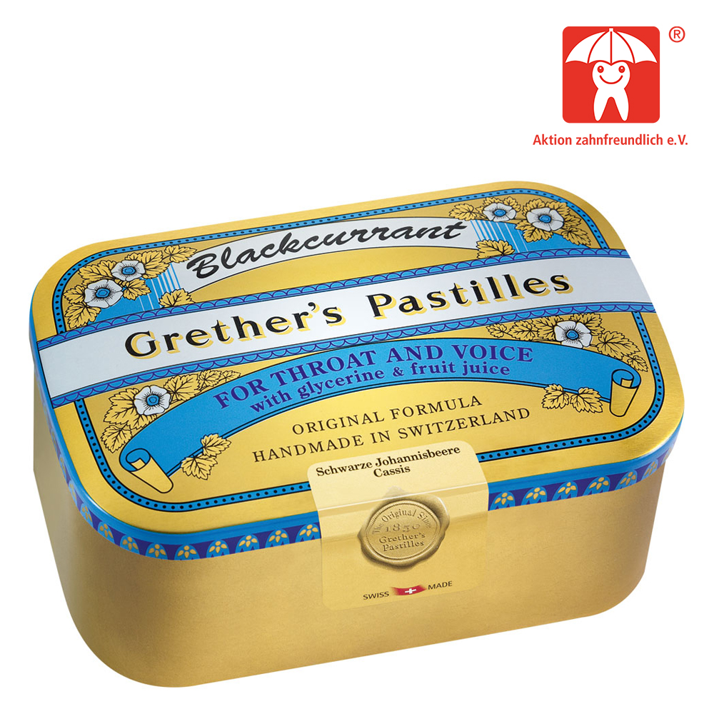 Grethers Pastilles Blackcurrant Gold Dose 440 g Pastillen