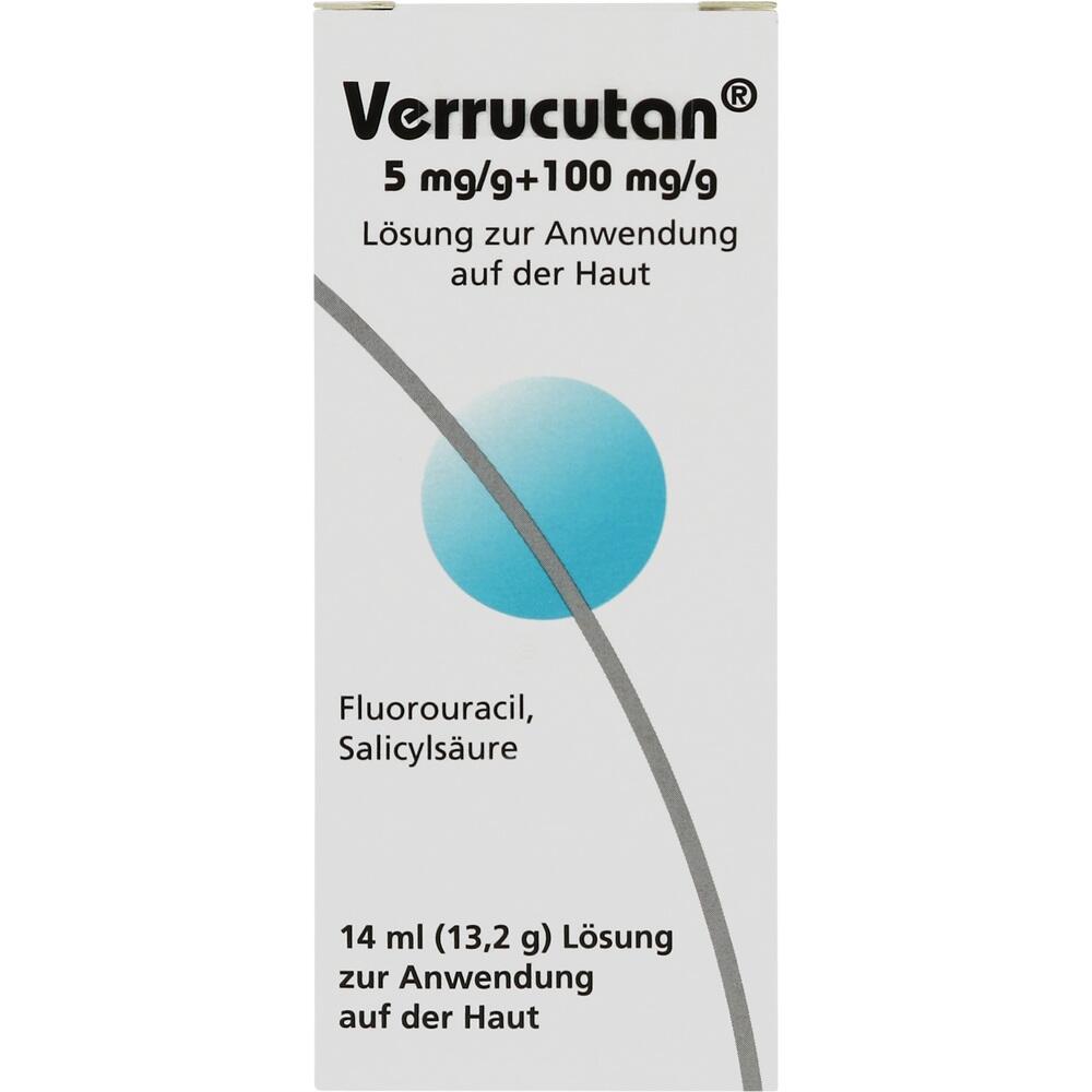 VERRUCUTAN 5 mg/g + 100 mg/g Lsg.z.Anw.auf d.Haut 14 ml Lösung