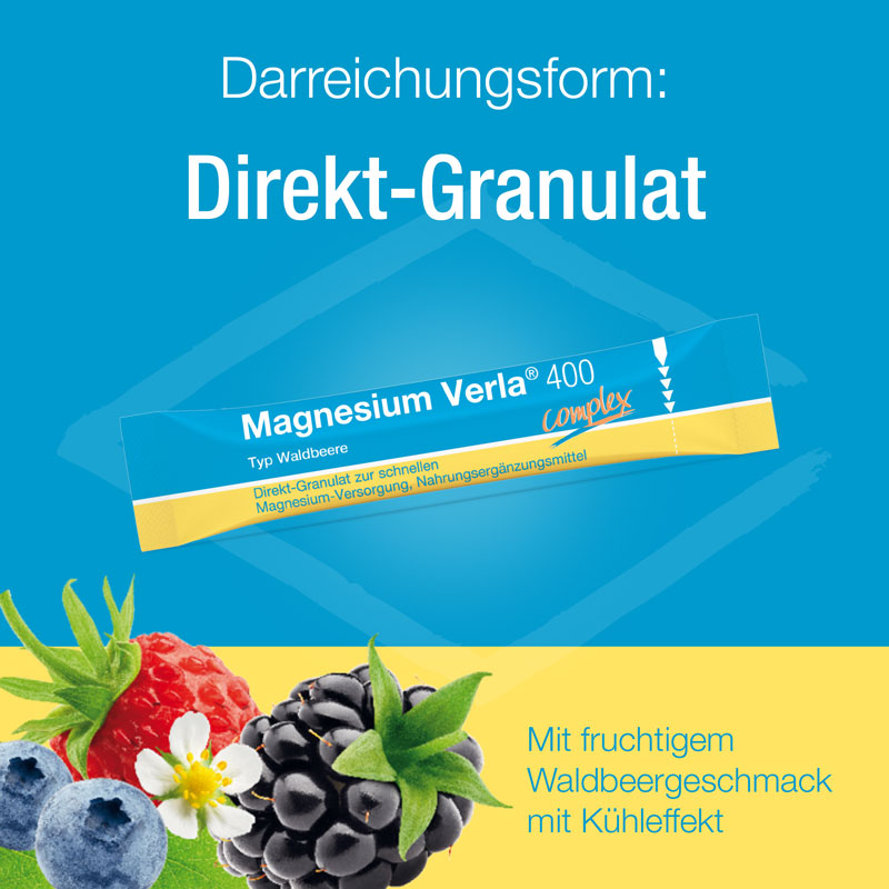Magnesium Verla 400 complex Waldbeere 25 St Granulat