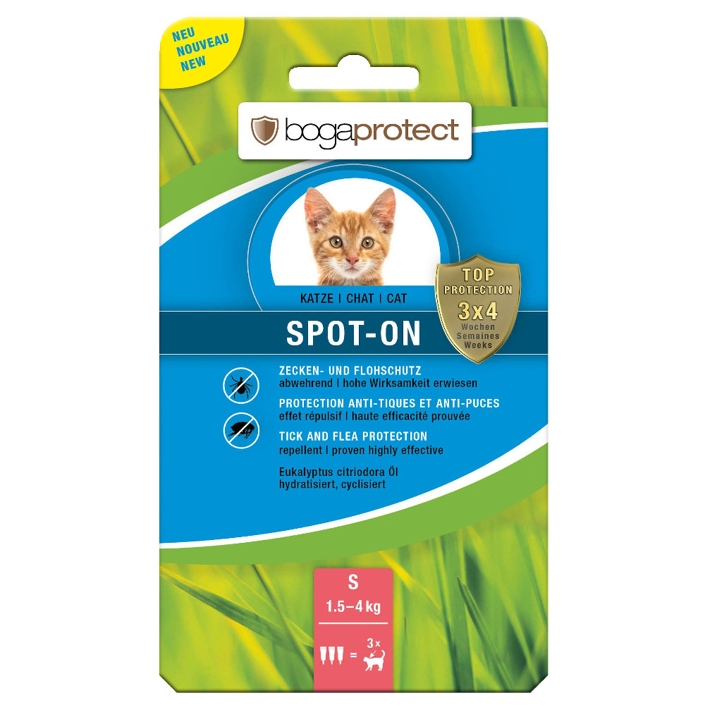 bogaprotect Spot-On Katze S 3X0.7 ml Flüssigkeit