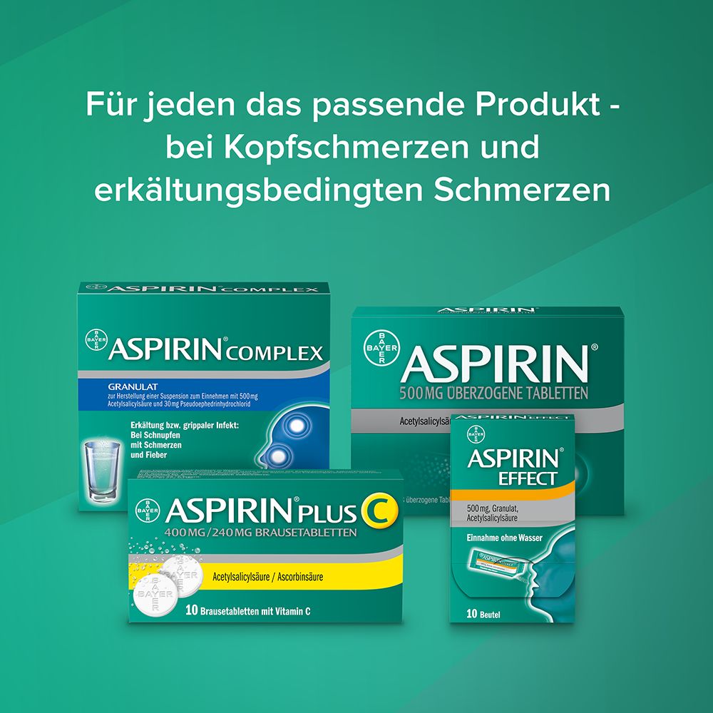 ASPIRIN 500MG  80 St Überzogene Tabletten