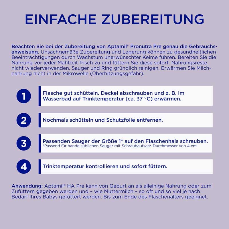 Aptamil HA PRE ANFANGSNAHRUNG 2X90 ml Flüssigkeit