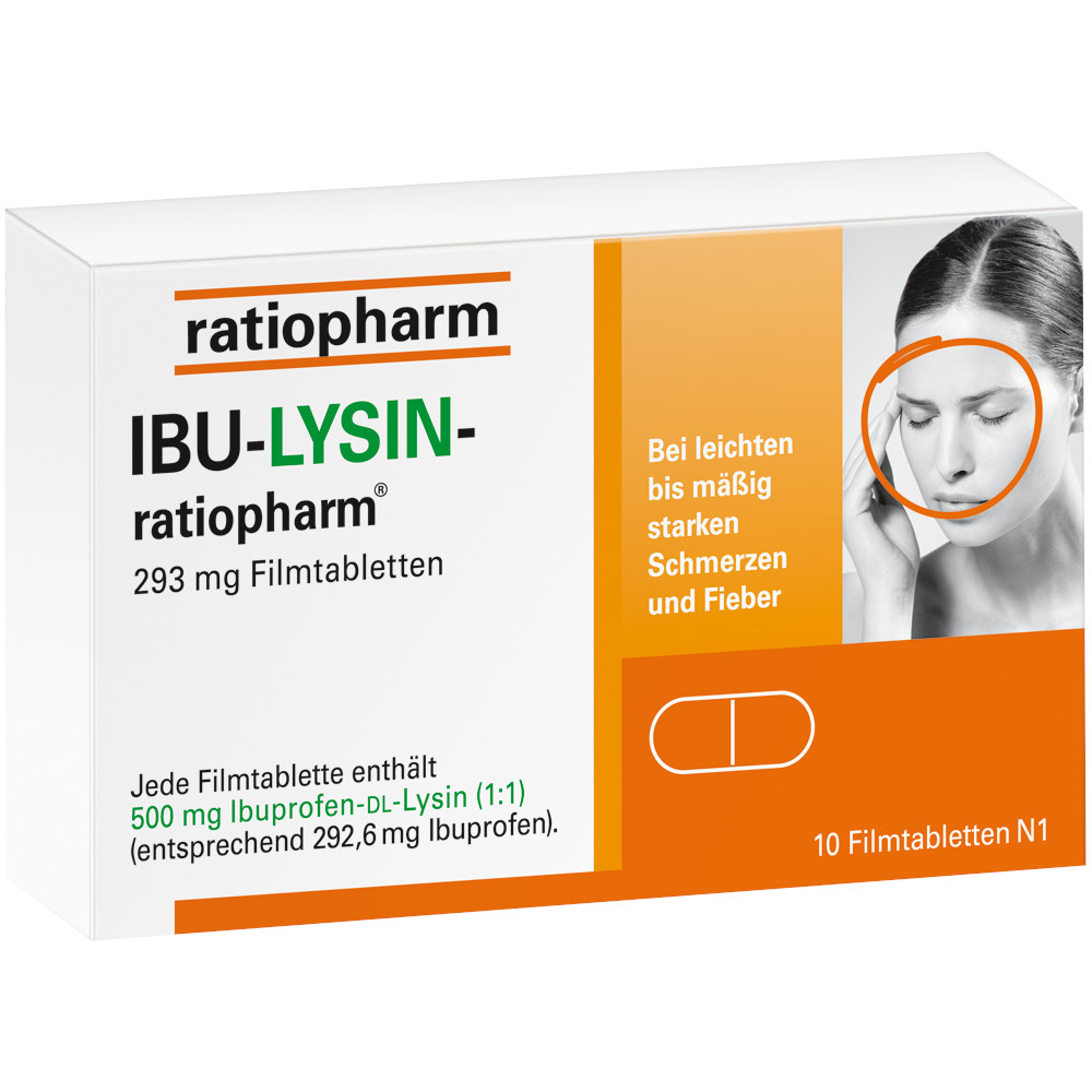 IBU-LYSIN-ratiopharm 293 mg 10 St Filmtabletten