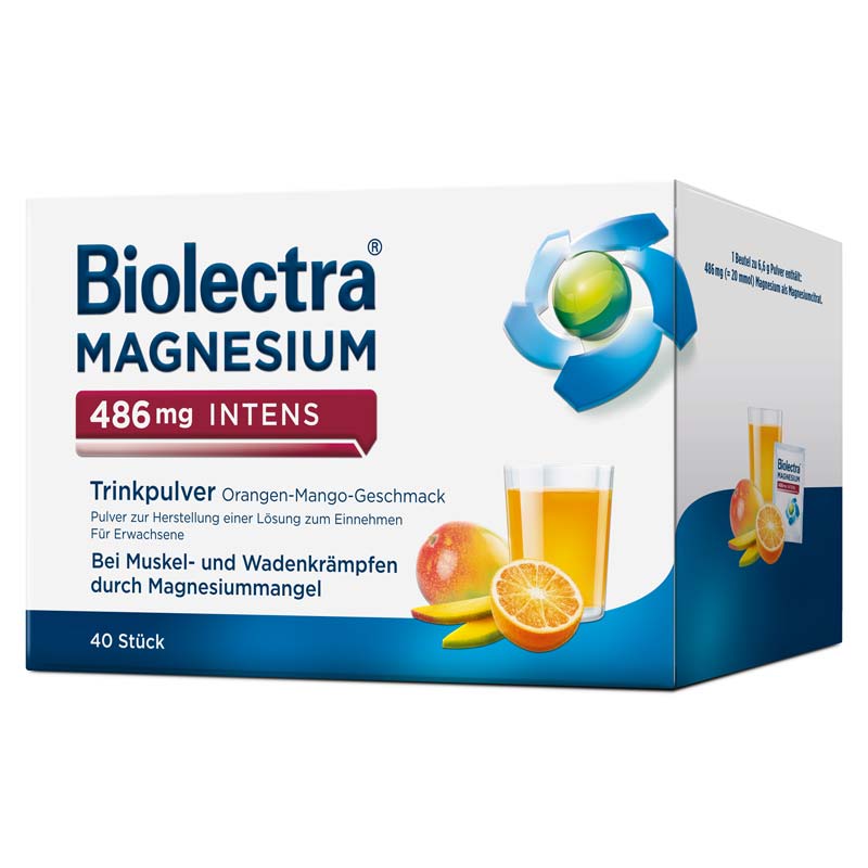 Biolectra MAGNESIUM 486 mg INTENS 40 St Pulver zur Herstellung einer Lösung zum Einnehmen