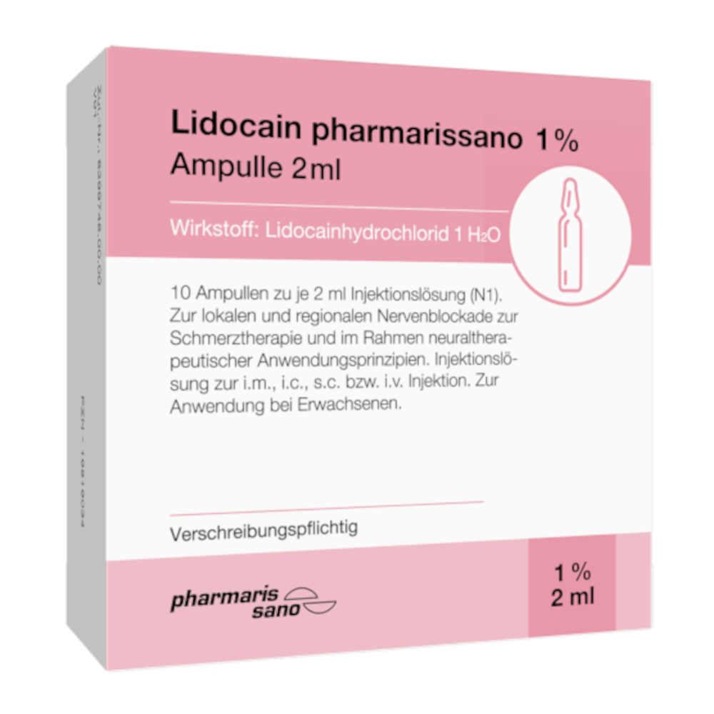 Lidocain pharmarissano 1% Ampulle 2ml 10X2 ml Injektionslösung