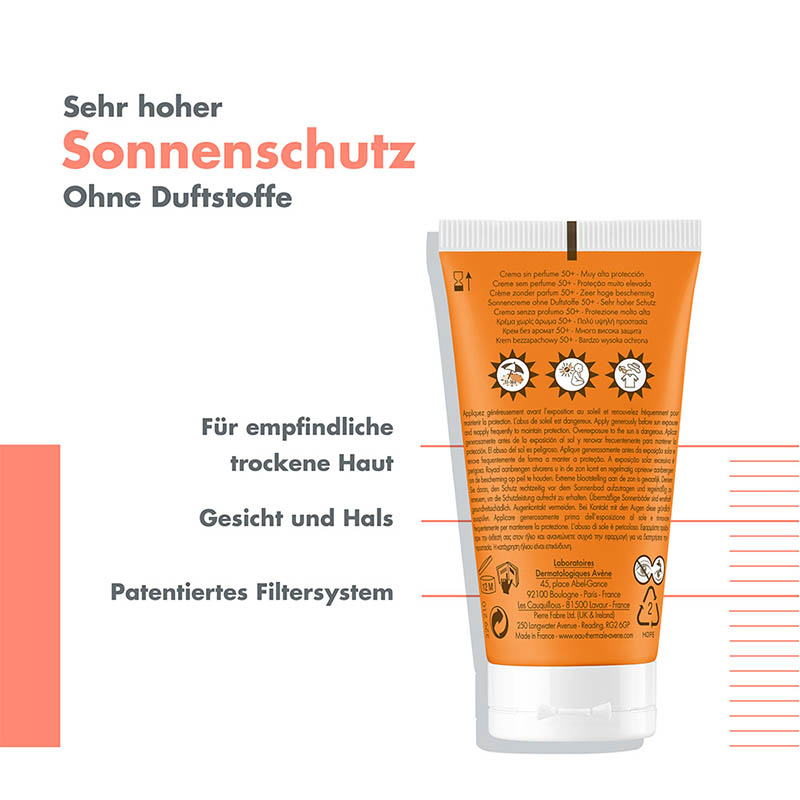 Avène Sonnencreme ohne Duftstoffe SPF 50+  50 ml Creme
