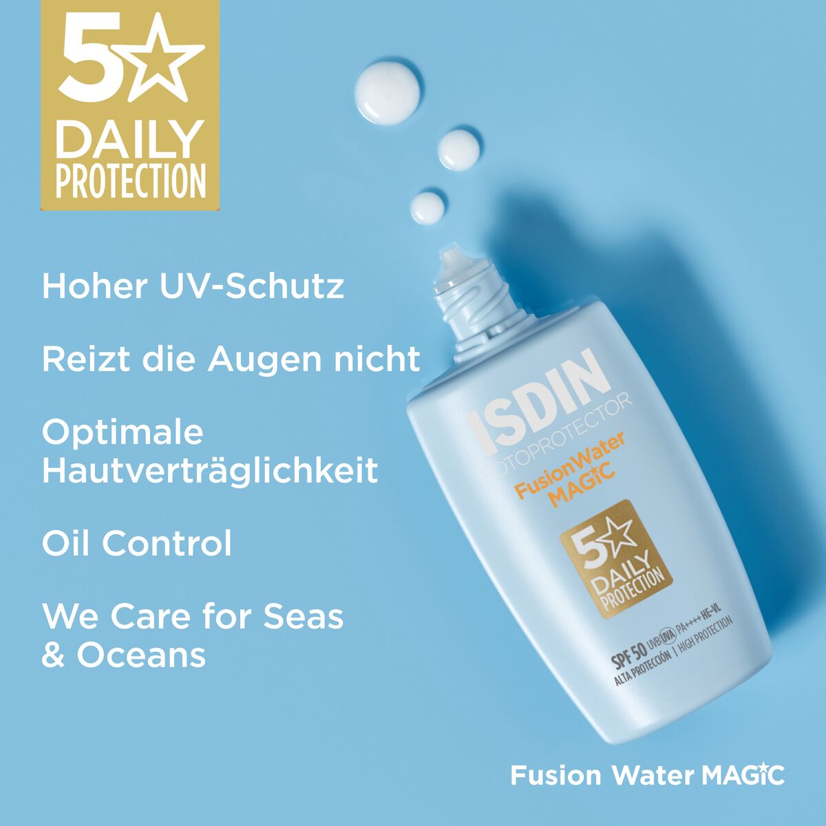 ISDIN FusionWater MAGIC Sonnencreme Gesicht LSF 50 50 ml Emulsion