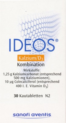 IDEOS 500mg/400 I.E. 30 St Kautabletten