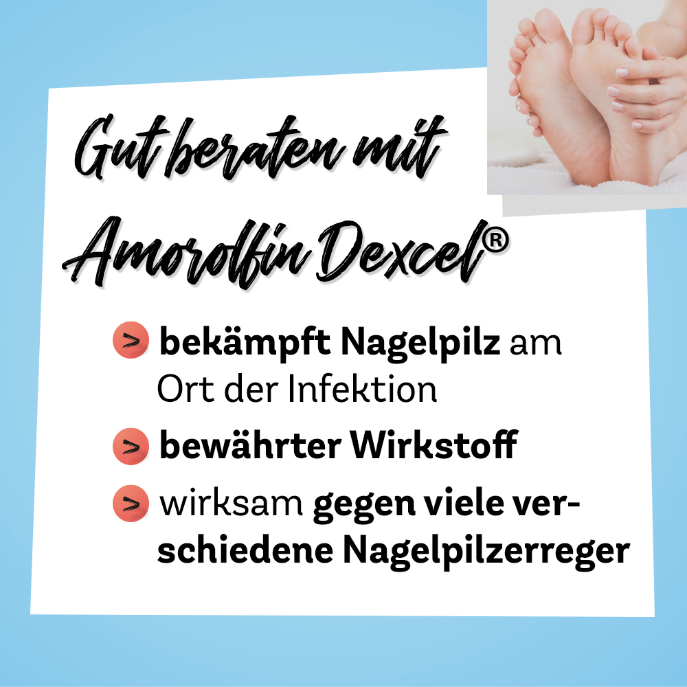 Amorolfin Dexcel 50mg/ml gegen Nagelpilz 3 ml Wirkstoffhaltiger Nagellack