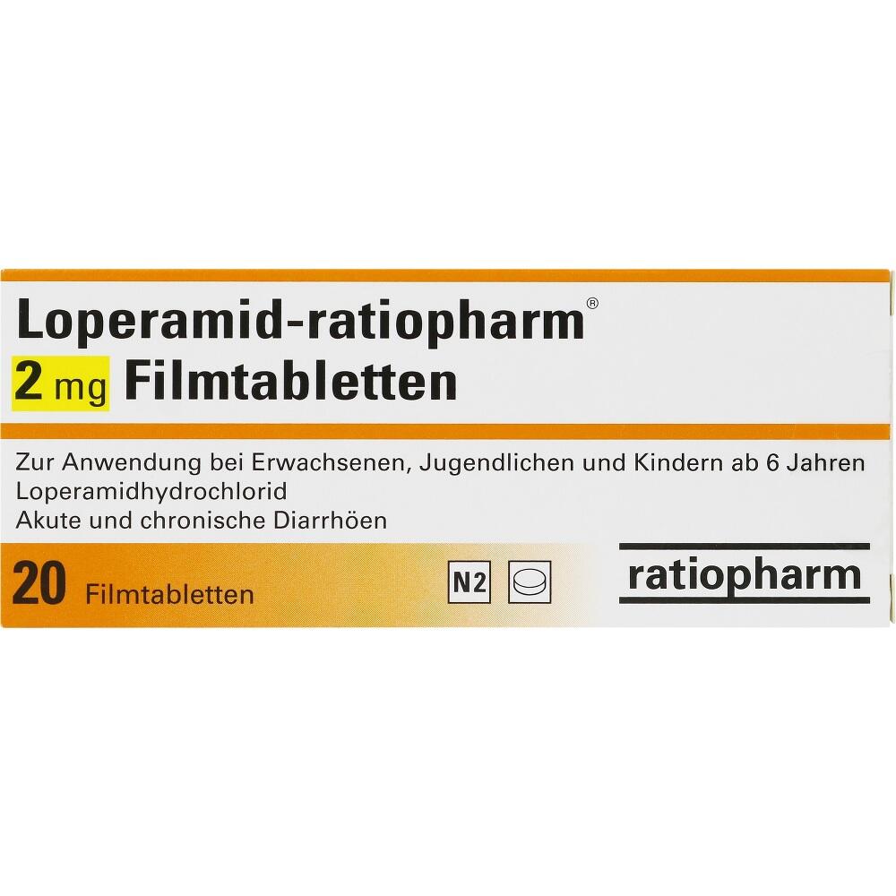 Loperamid-ratiopharm 2mg 20 St Filmtabletten