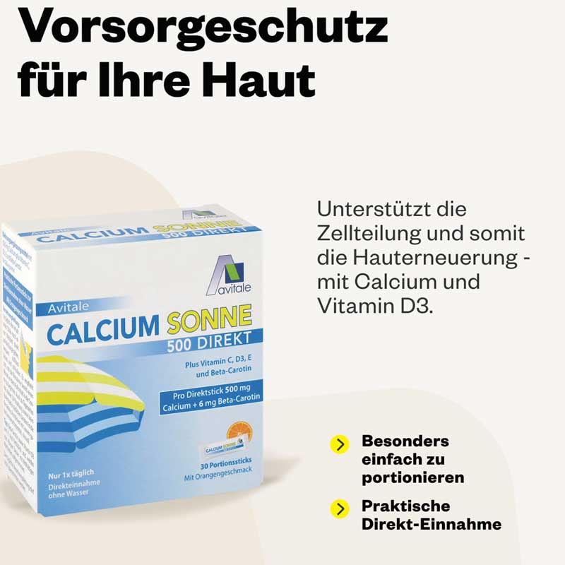 Avitale CALCIUM SONNE 500 DIREKT 30 St Pulver
