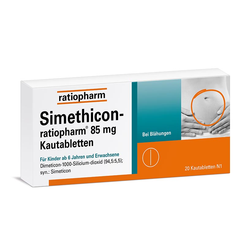 Simethicon-ratiopharm 85mg 20 St Kautabletten