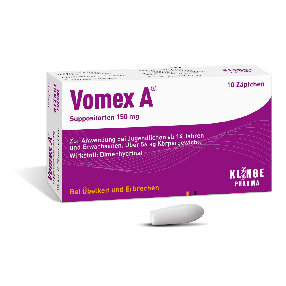 Vomex A 150mg - Bei Übelkeit und Erbrechen 10 St Suppositorien