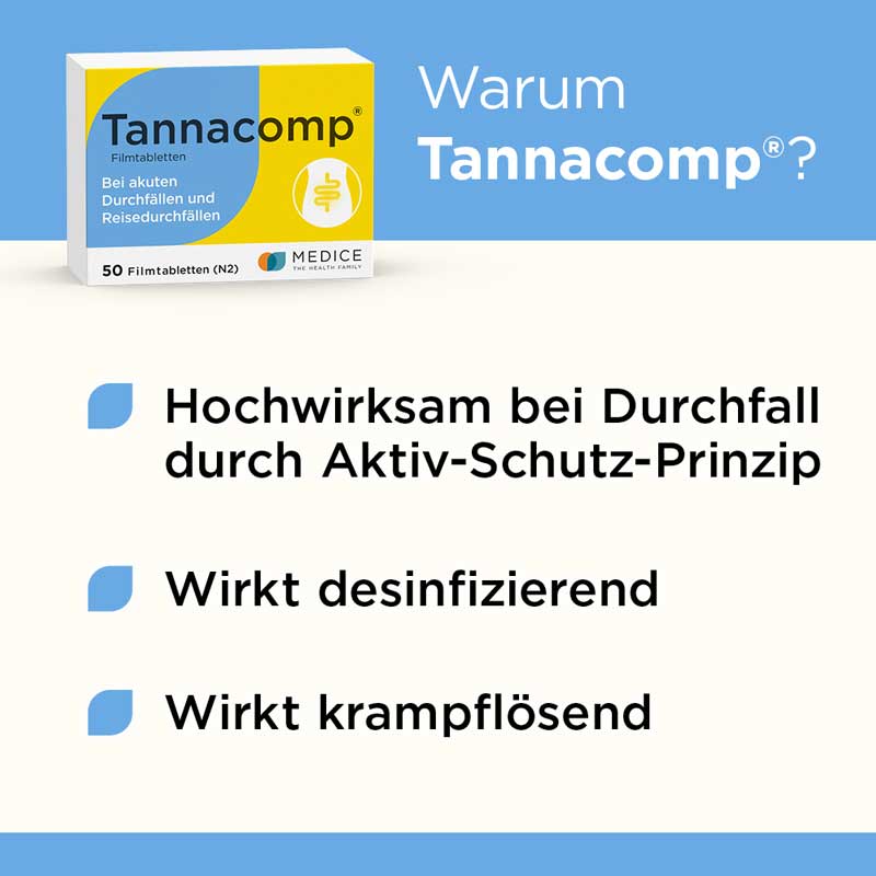 Tannacomp bei akutem Durchfall 50 St Filmtabletten
