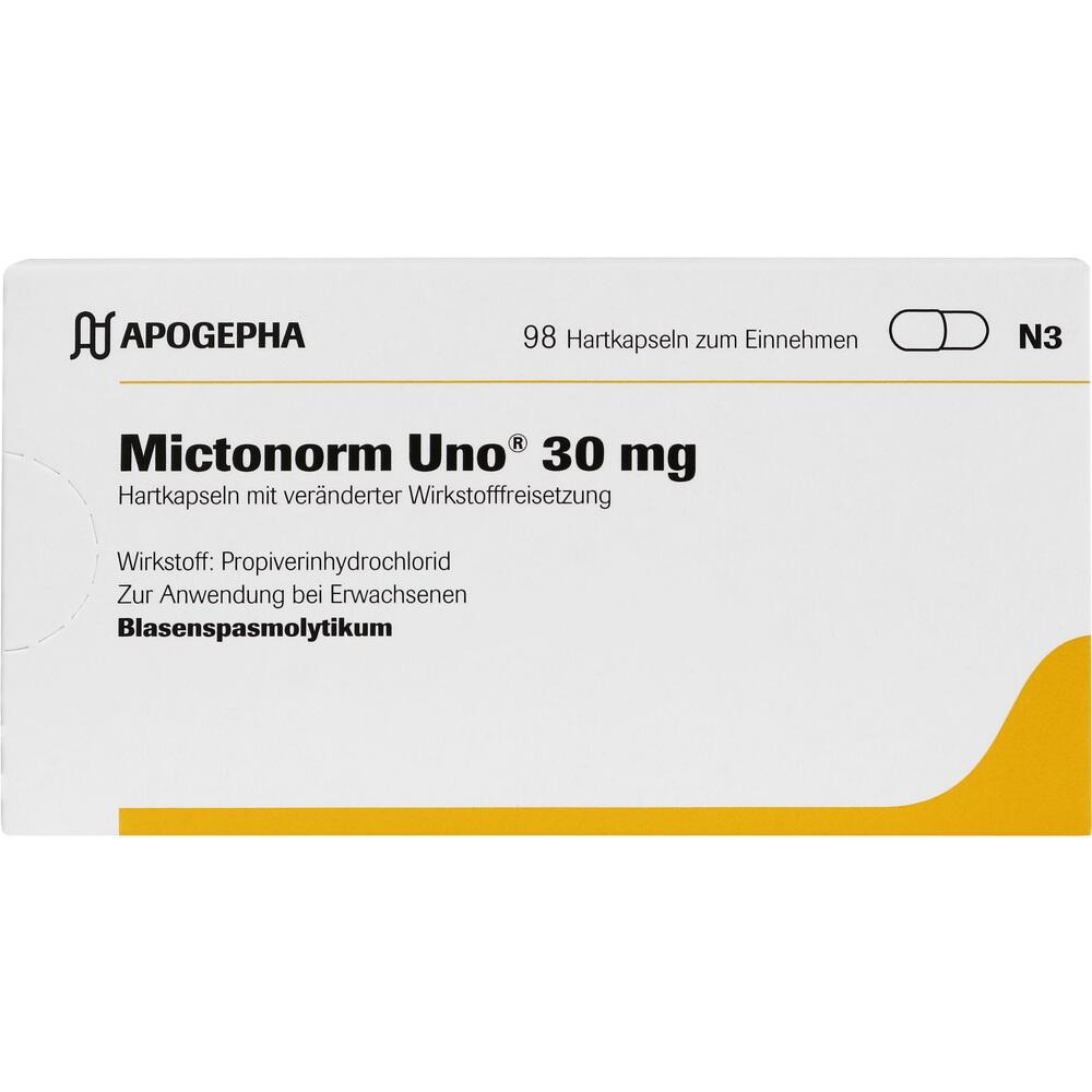 MICTONORM Uno 30 mg Hartk.m.veränd.Wirkst.-Frs. 98 St Hartkapseln mit veränderter Wirkstofffreisetzung
