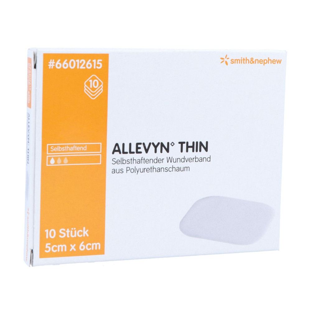 ALLEVYN Thin 5x6 cm dünne Wundauflage 10 St