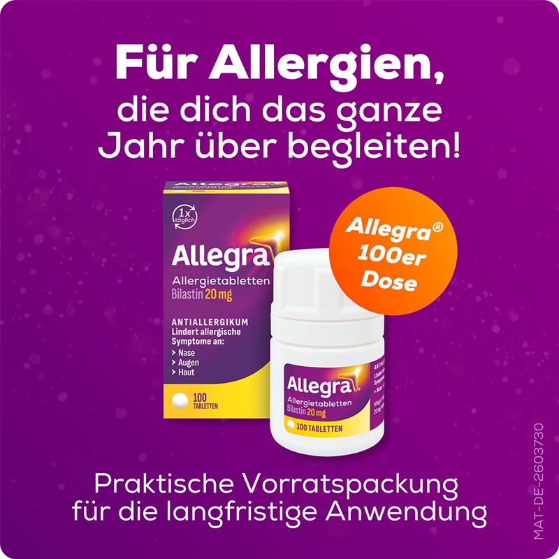 Allegra Allergietabletten Bilastin 20mg 100 St Tabletten