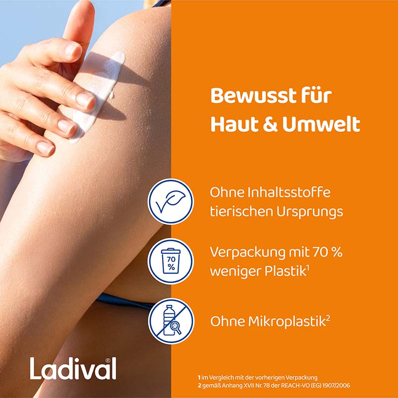 Ladival Empfindliche & Normale Haut Sonnenschutz-Lotion LSF 30: Sonnencreme für das Gesicht bei empfindlicher und normaler Haut, mit 4-fach Zellschutz, Hyaluronsäure & Photolyase, 50ml