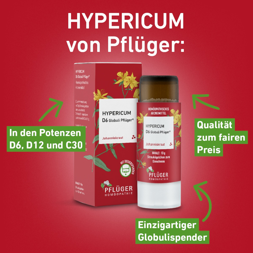 Hypericum D6 Globuli Pflüger 10 g Globuli