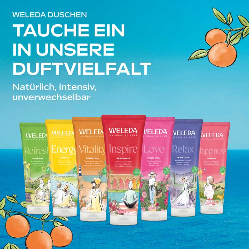 Weleda Inspire Shower Cream Granatapfel 200 ml Duschgel