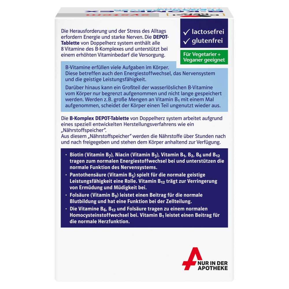 Doppelherz system B-KOMPLEX ENERGIE + NERVEN + LEISTUNG 120 St Tabletten