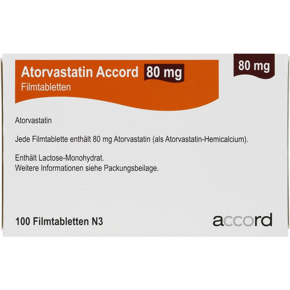 Atorvastatin Accord 80mg 100 St Filmtabletten