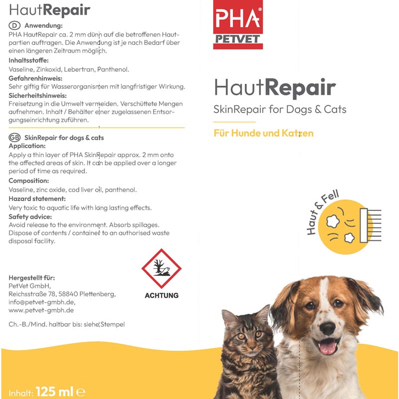 PHA HautRepair Tube für Hunde und Katzen 125 g Tube