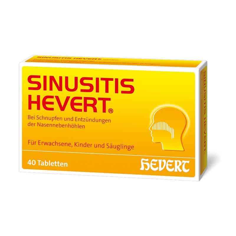 SINUSITIS HEVERT- Bei Schnupfen und Entzündungen der Nasennebenhöhlen 40 St Tabletten