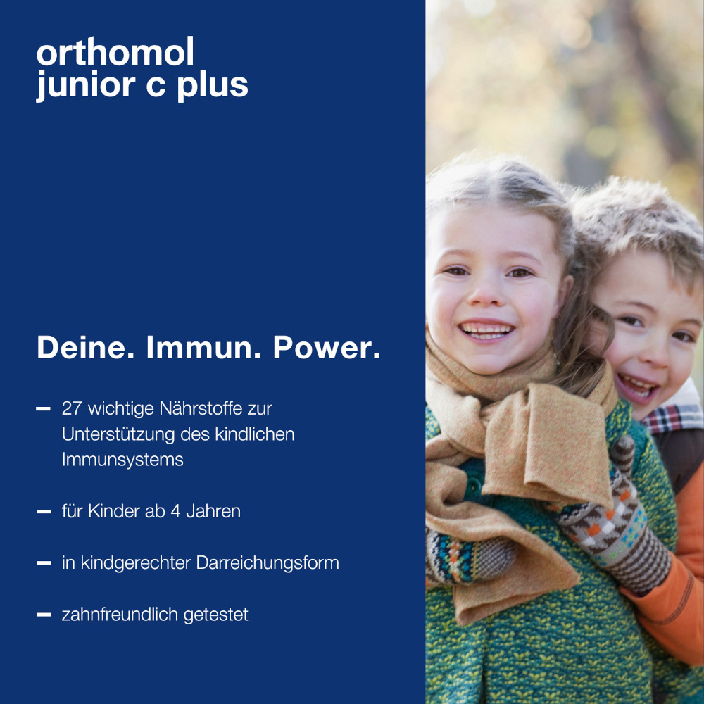 orthomol junior c plus - mit Vitamin C - Himbeer/Limetten-Geschmack - Direktgranulat