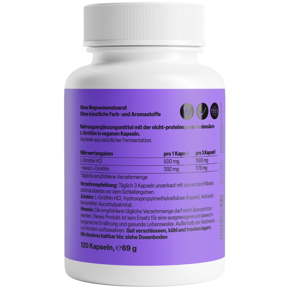 Zein PHARMA L-Ornithin 500mg 120 St Kapseln