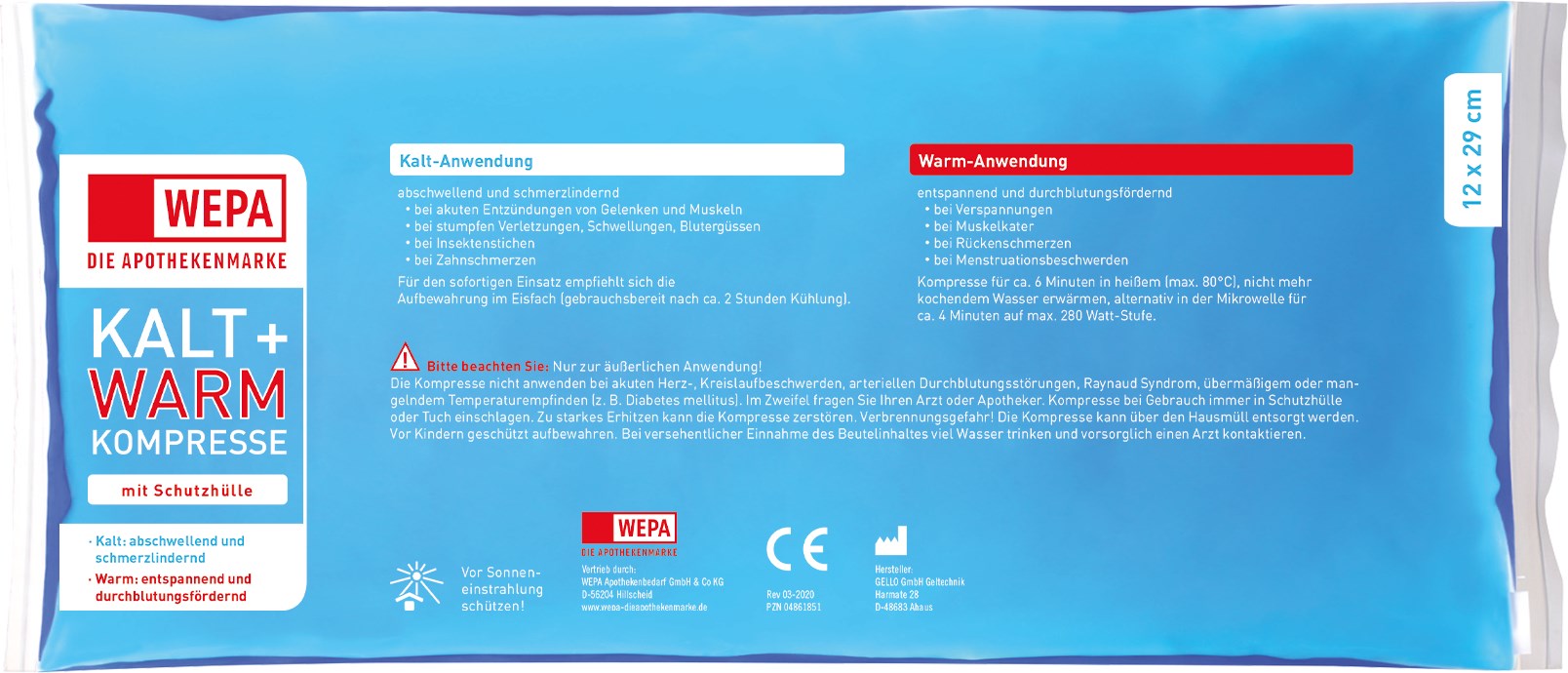 KALT-WARM Kompresse 12x29 cm 1 St Kompressen