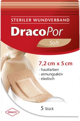 DRACOPOR Wundverband 5x7,2 cm steril hautfarben 5 St Verband