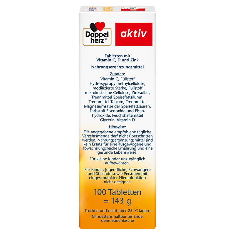 Doppelherz aktiv Vitamin C + D3 + Zink 1000 DEPOT 100 St Tabletten