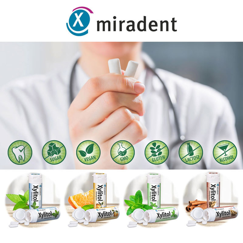 miradent Xylitol Chewing Gum Pfefferminz 30 St Kaugummi