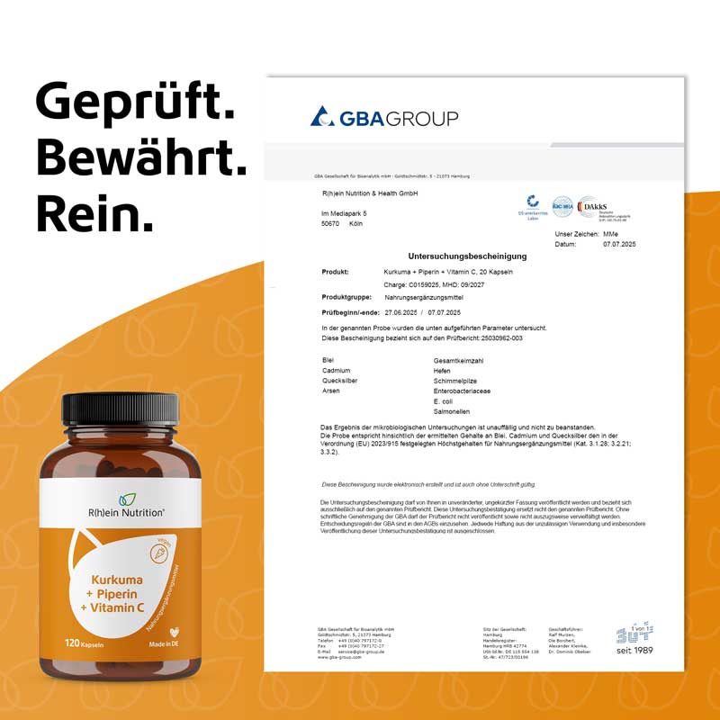 Kurkuma + Piperin + Vitamin C 120 St Kapseln