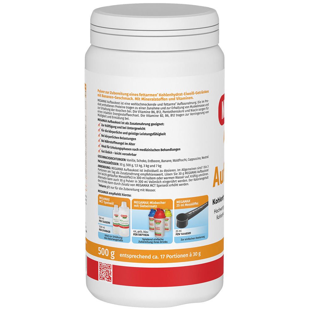 MEGAMAX Aufbaukost Banane Pulver 500 g Pulver