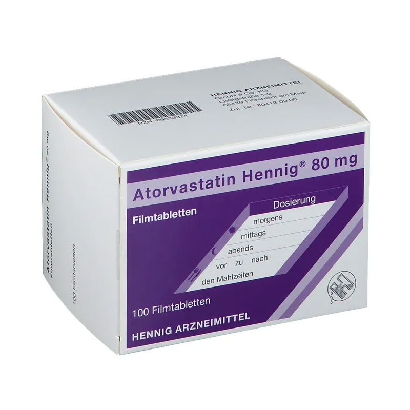 Atorvastatin Hennig 80mg 100 St Filmtabletten