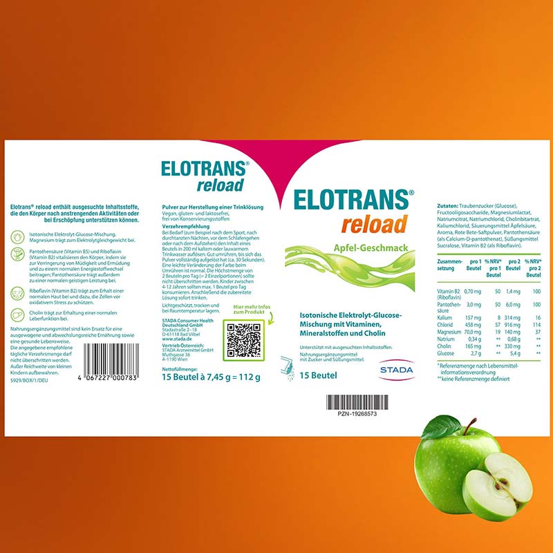 ELOTRANS reload Apfel 15X7.45 g Pulver