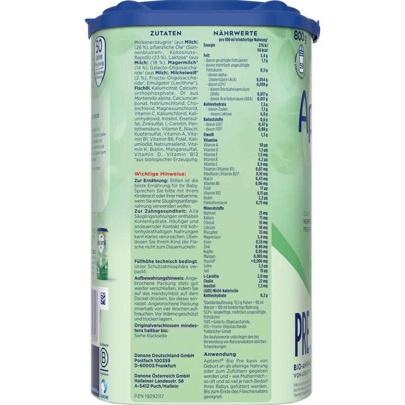 Aptamil BIO PRE Anfangsmilch 800 g Pulver