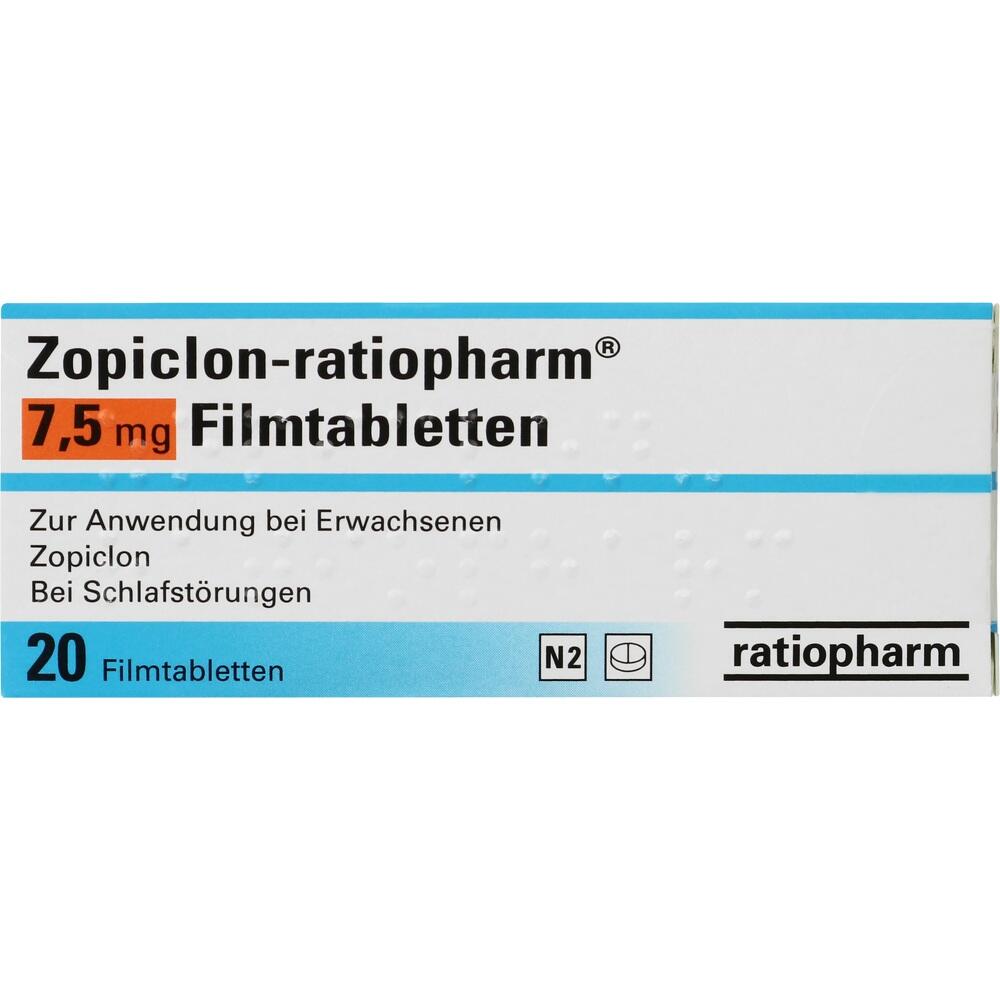 Zopiclon-ratiopharm 7,5mg 20 St Filmtabletten