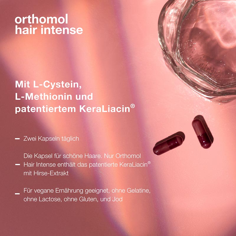 orthomol hair intense - Mikronährstoffe mit Biotin, Kupfer, Zink und dem patentierten KeraLiacin - Kapseln