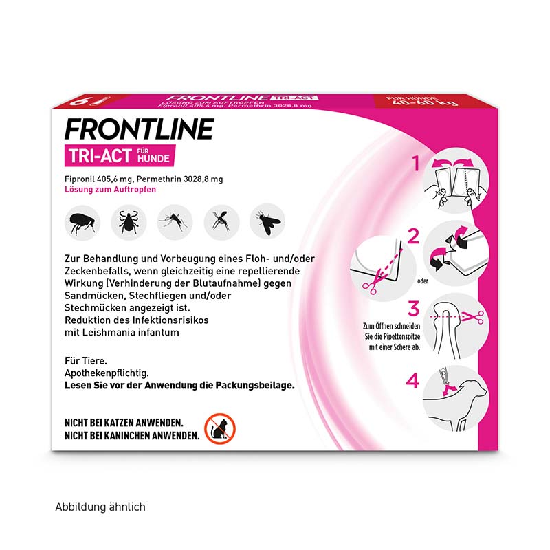 FRONTLINE TRI-ACT gegen Zecken, Flöhe und fliegende Insekten für Hunde XL (40-60 kg)  6 St Lösung