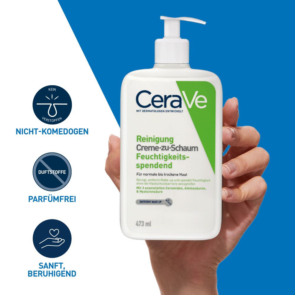 CeraVe Reinigung Creme-zu-Schaum Feuchtigkeitsspendend 473 ml Gel