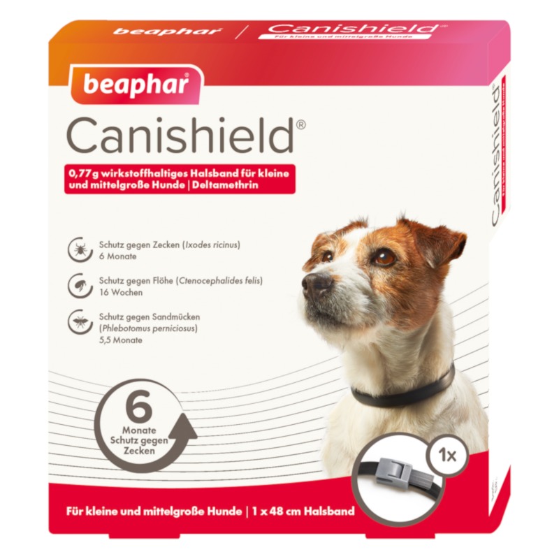Canishield 0,77g für kleine+mittelgroße Hunde 48cm 1 St Halsband