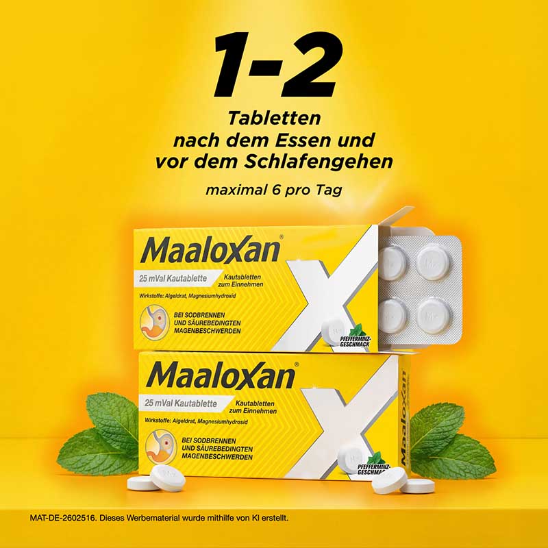MAALOXAN Kautabletten bei Sodbrennen & Magenschmerzen 100 St Kautabletten