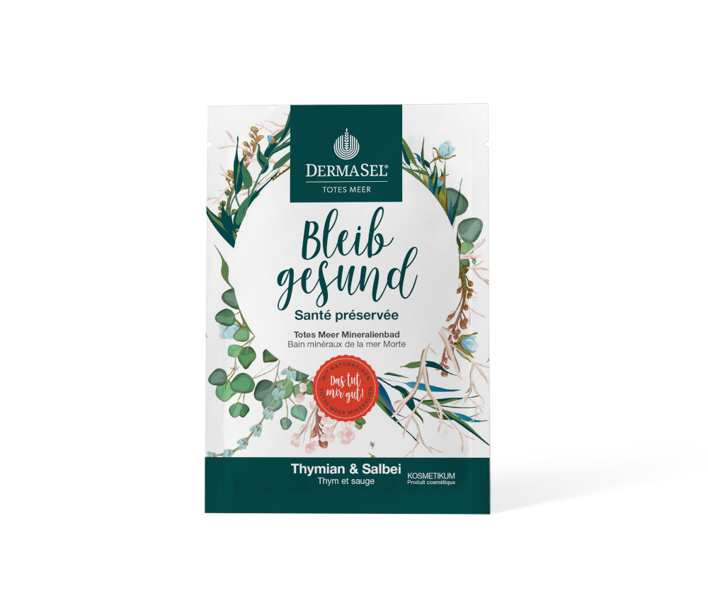 DERMASEL Bleib gesund Totes Meer Mineralienbad Thymian & Salbei 60 g Salz